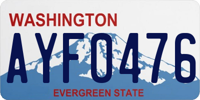 WA license plate AYF0476