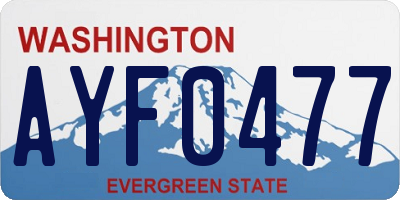 WA license plate AYF0477