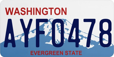 WA license plate AYF0478