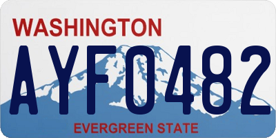 WA license plate AYF0482