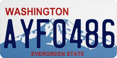 WA license plate AYF0486