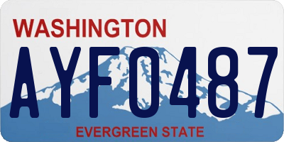 WA license plate AYF0487