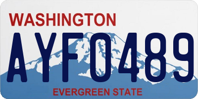 WA license plate AYF0489