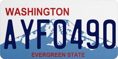 WA license plate AYF0490