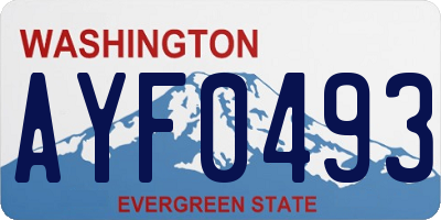 WA license plate AYF0493