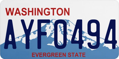WA license plate AYF0494