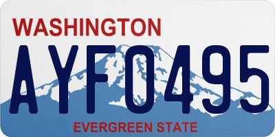 WA license plate AYF0495