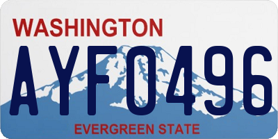WA license plate AYF0496