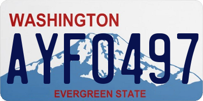 WA license plate AYF0497