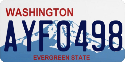 WA license plate AYF0498