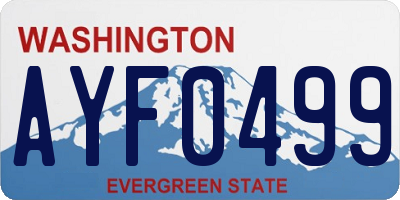WA license plate AYF0499
