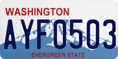 WA license plate AYF0503
