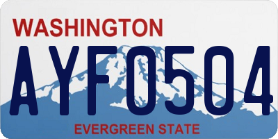 WA license plate AYF0504