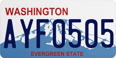 WA license plate AYF0505
