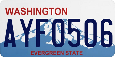 WA license plate AYF0506