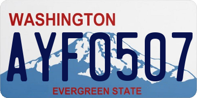 WA license plate AYF0507