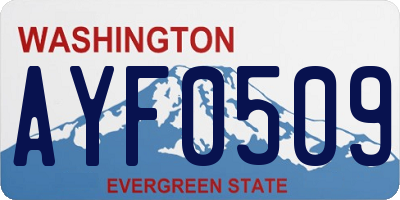 WA license plate AYF0509
