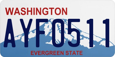 WA license plate AYF0511