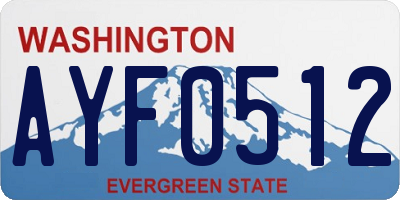 WA license plate AYF0512