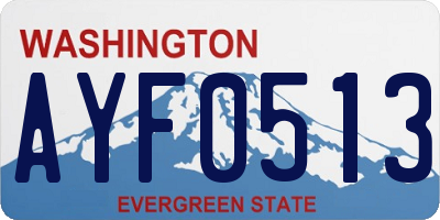 WA license plate AYF0513