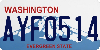 WA license plate AYF0514