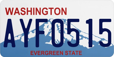 WA license plate AYF0515