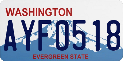 WA license plate AYF0518