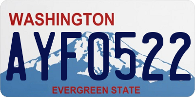 WA license plate AYF0522