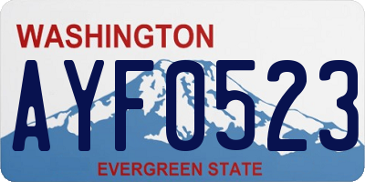 WA license plate AYF0523