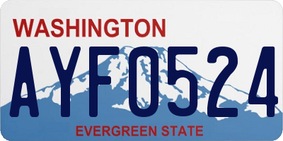 WA license plate AYF0524