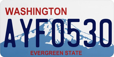 WA license plate AYF0530