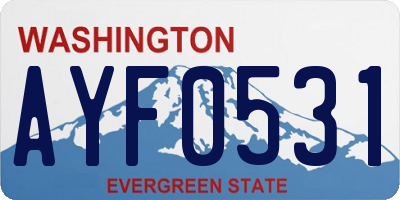 WA license plate AYF0531
