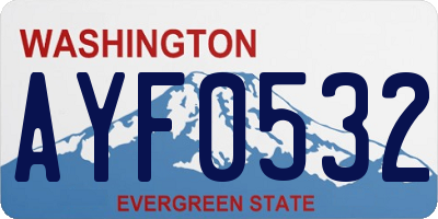 WA license plate AYF0532