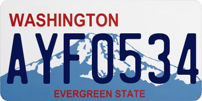 WA license plate AYF0534
