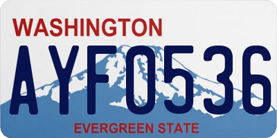 WA license plate AYF0536