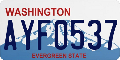 WA license plate AYF0537