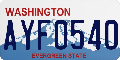 WA license plate AYF0540