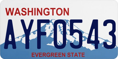 WA license plate AYF0543
