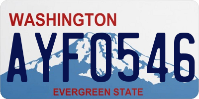 WA license plate AYF0546