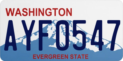 WA license plate AYF0547