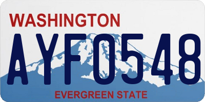 WA license plate AYF0548