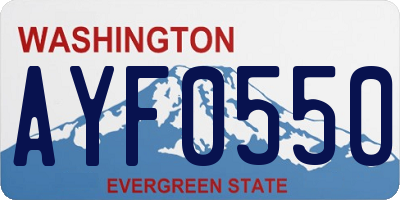 WA license plate AYF0550