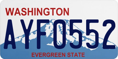 WA license plate AYF0552