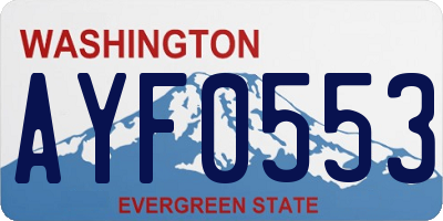 WA license plate AYF0553