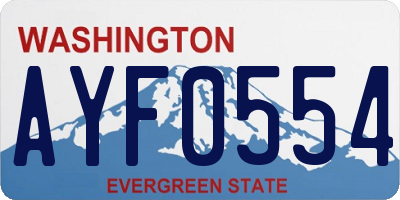 WA license plate AYF0554