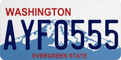 WA license plate AYF0555