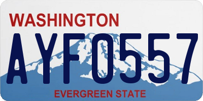 WA license plate AYF0557