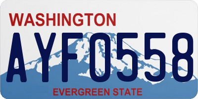 WA license plate AYF0558