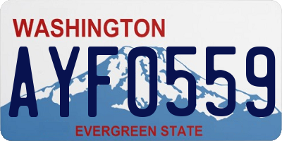 WA license plate AYF0559