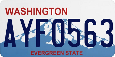 WA license plate AYF0563